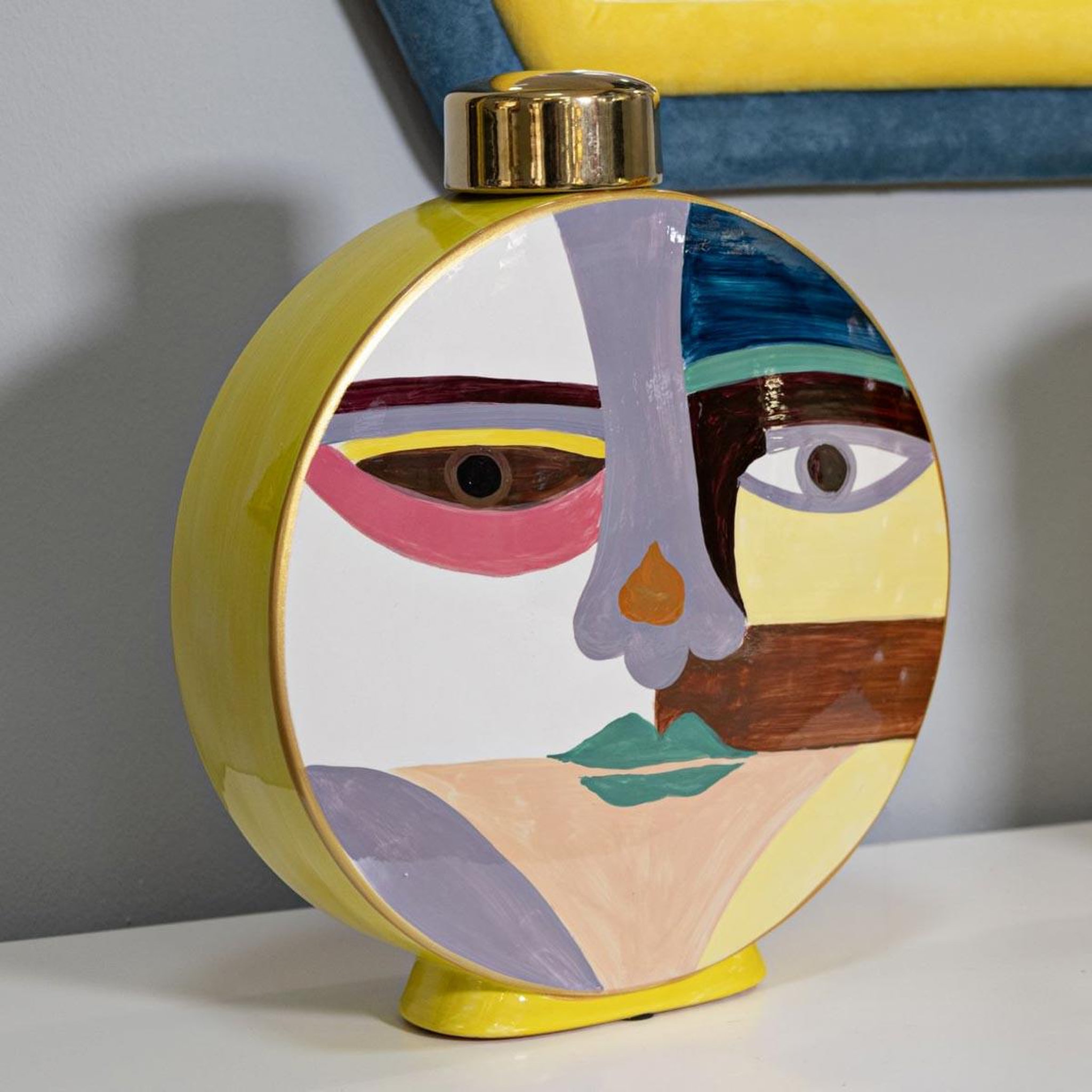 Voir la diapositive 6 : Paris Prix Vase rond en céramique  piccassy  33cm multicolore