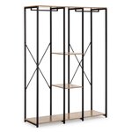 VS VENTA-STOCK Portemanteau Jana 3 étagères 2 barres, couleur chêne/noir