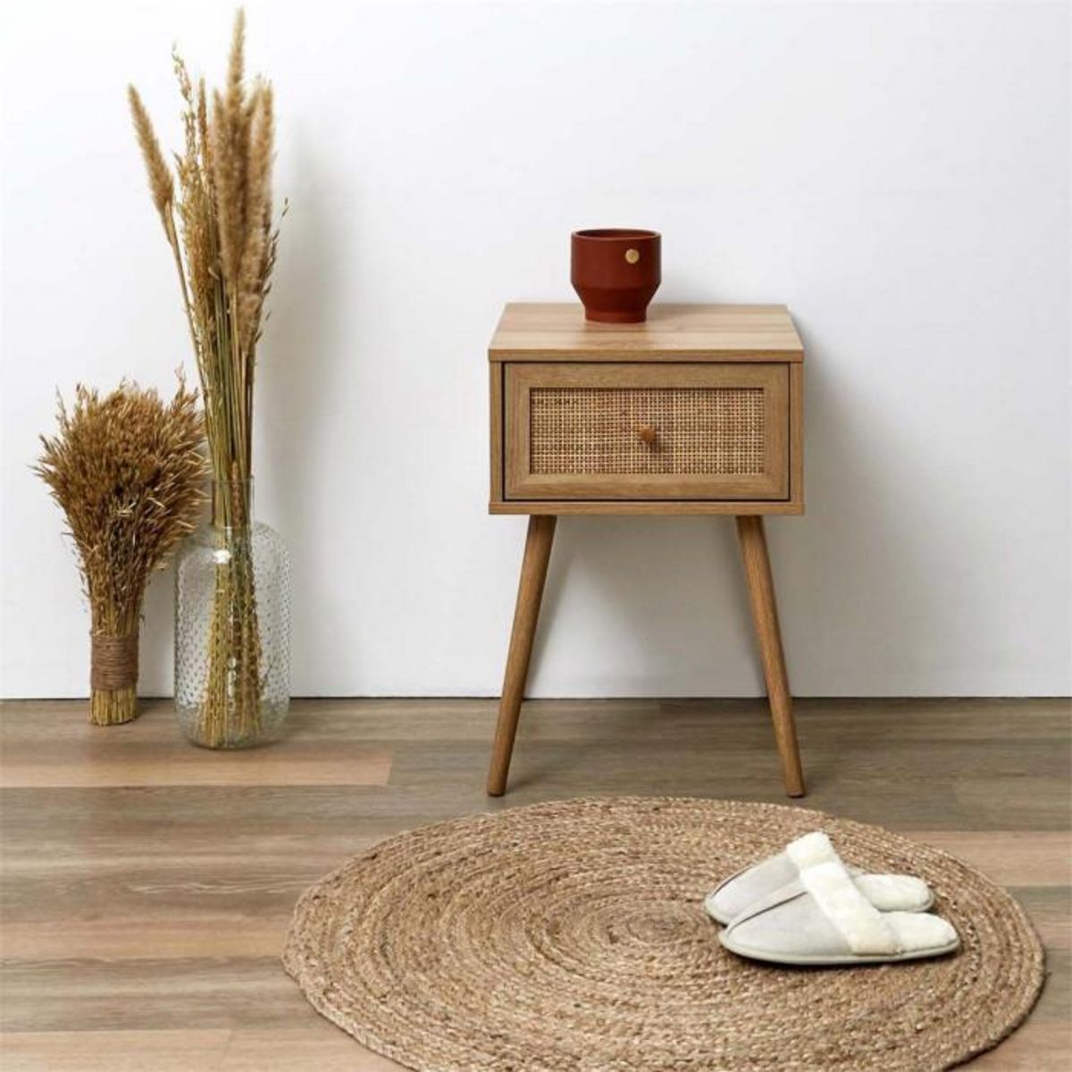 Paris Prix Table de Chevet 1 Tiroir  Bali  55cm Naturel