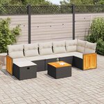VIDAXL Salon de jardin 8 pcs avec coussins noir resine tressee