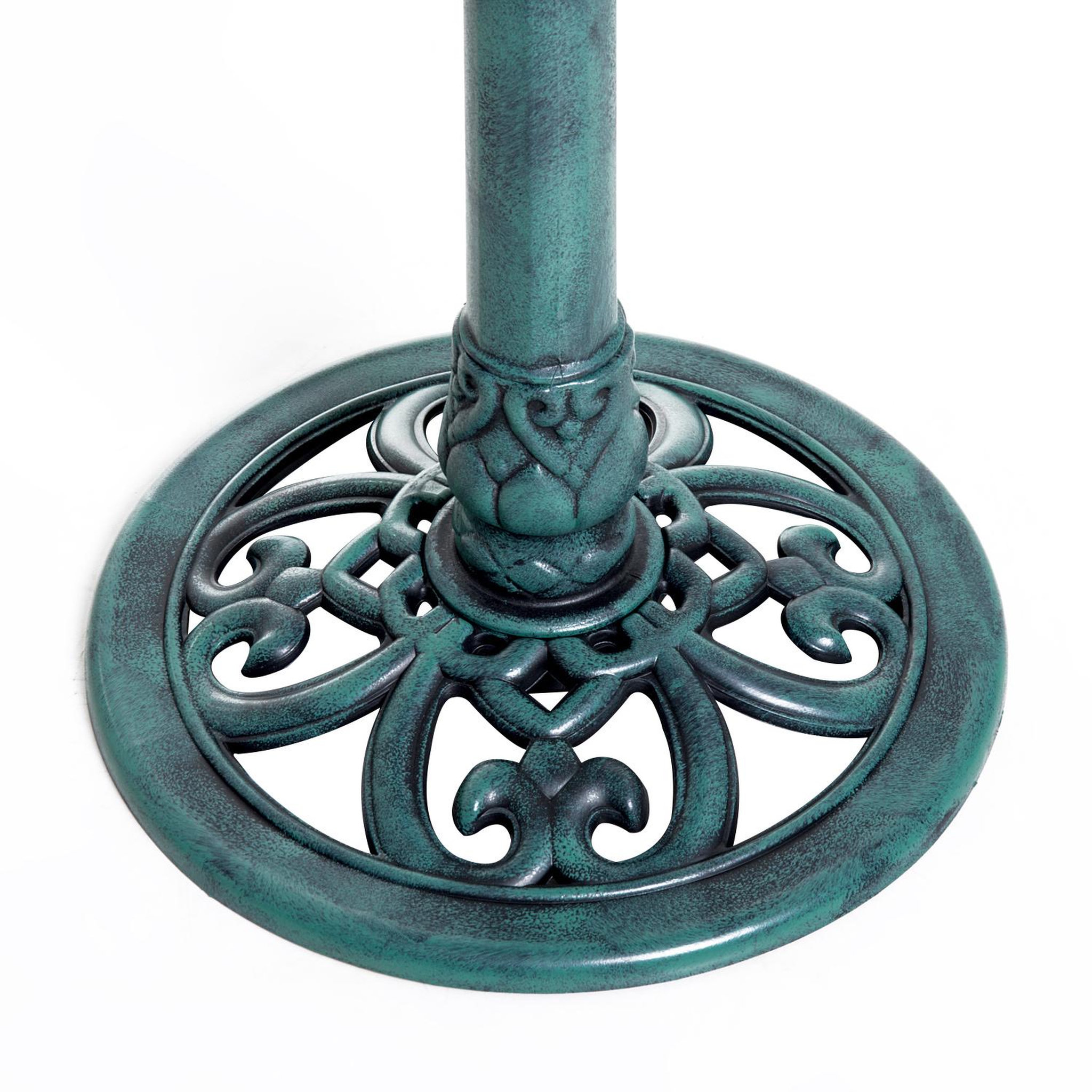 Voir la diapositive 4 : OUTSUNNY Bain d'oiseaux abreuvoir pour oiseaux plateau dia. 50 cm PP bleu effet antique
