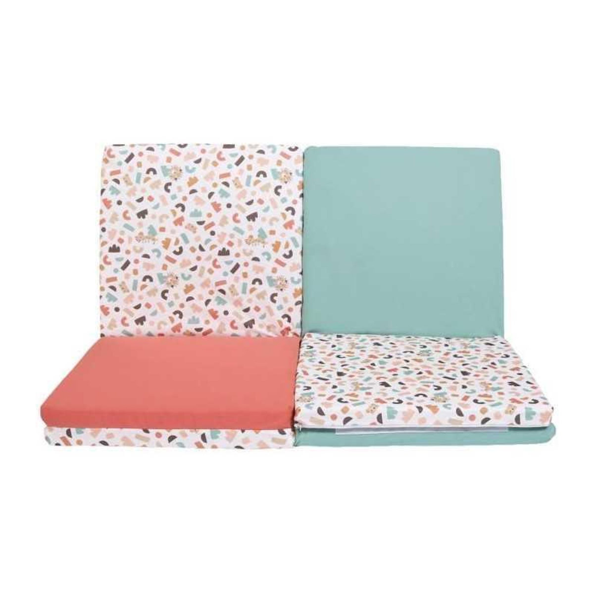 TINEO Maxi tapis d'éveil Malin - TINEO - Tapis évolutif 5-en-1 - 180 x 120 cm - Géométrique / Animaux rigolos