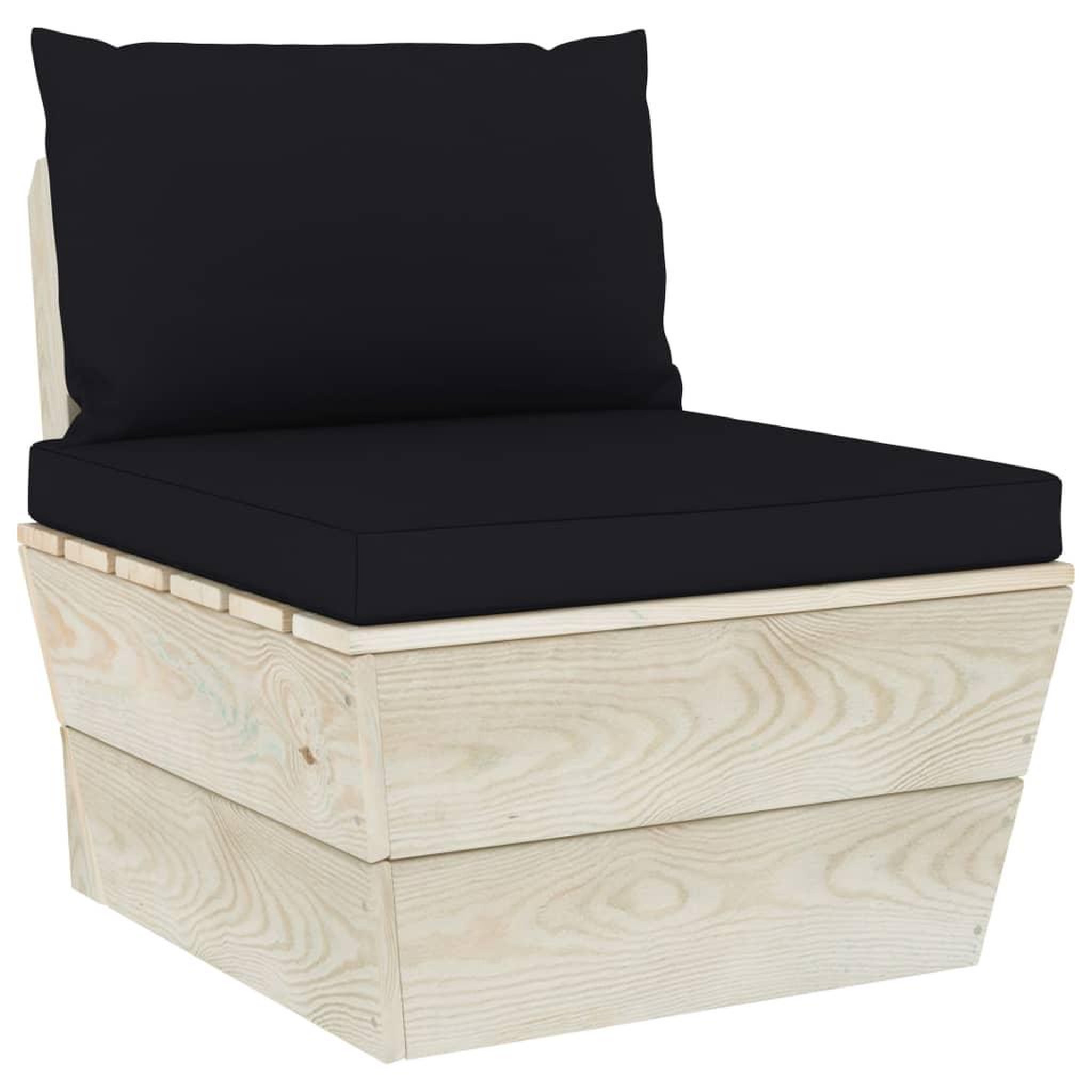 Voir la diapositive 4 : VIDAXL Salon de jardin palette 6 pcs avec coussins bois d'epicea