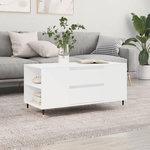 VIDAXL Table basse blanc 102x44,5x50 cm bois d'ingenierie