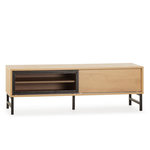 VS VENTA-STOCK Meuble tv Isis 2 portes en chêne et métal noir 120 cm