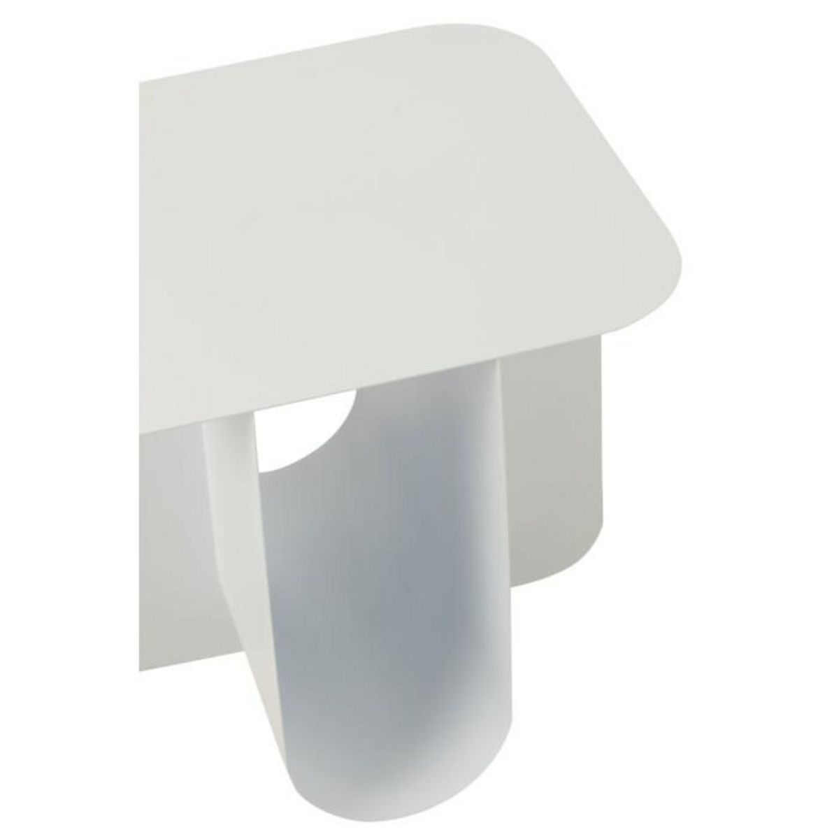 Paris Prix Table d'Appoint Carrée en Métal  Reva  39cm Blanc