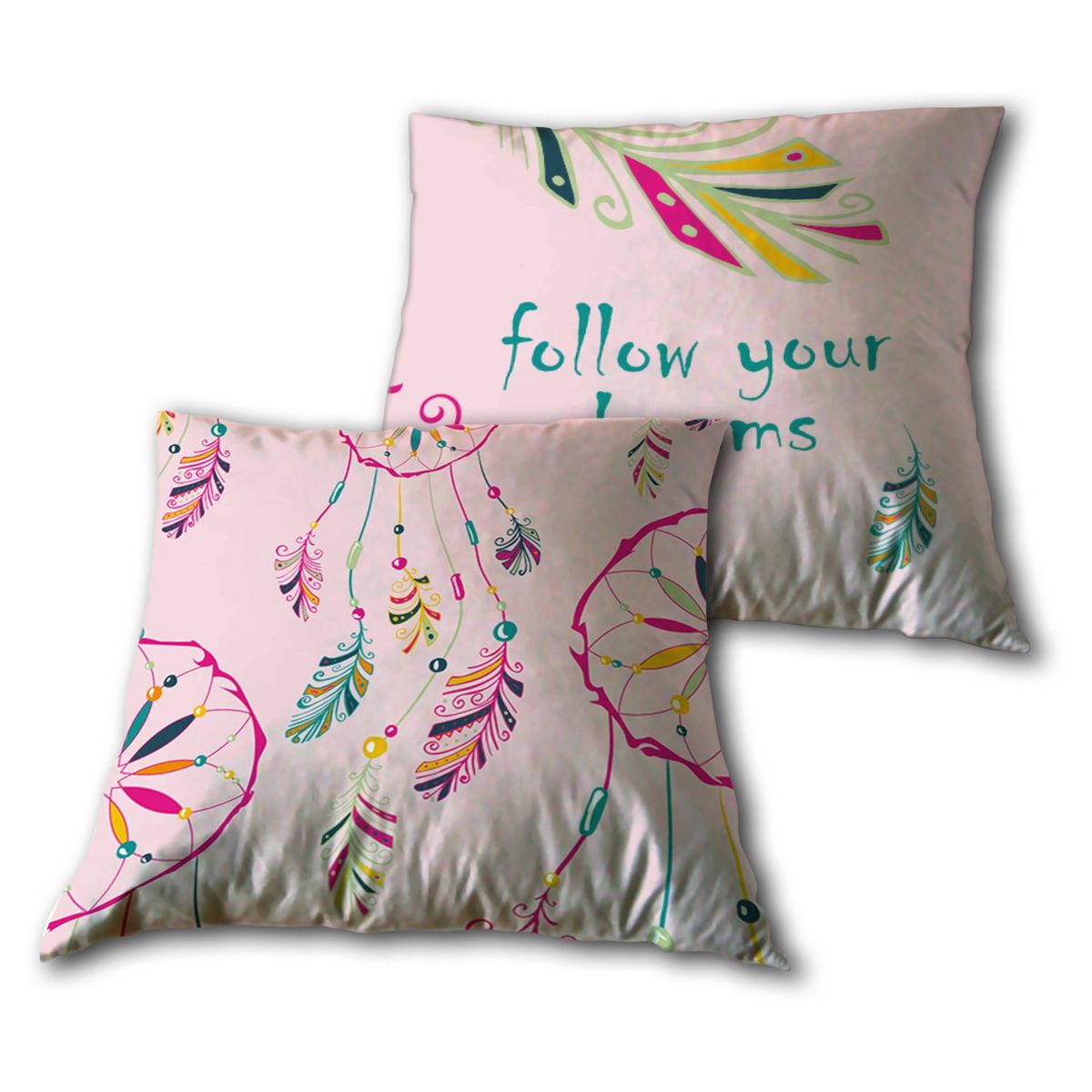 Coussin en polyester double face imprimé ATTRAPE REVES