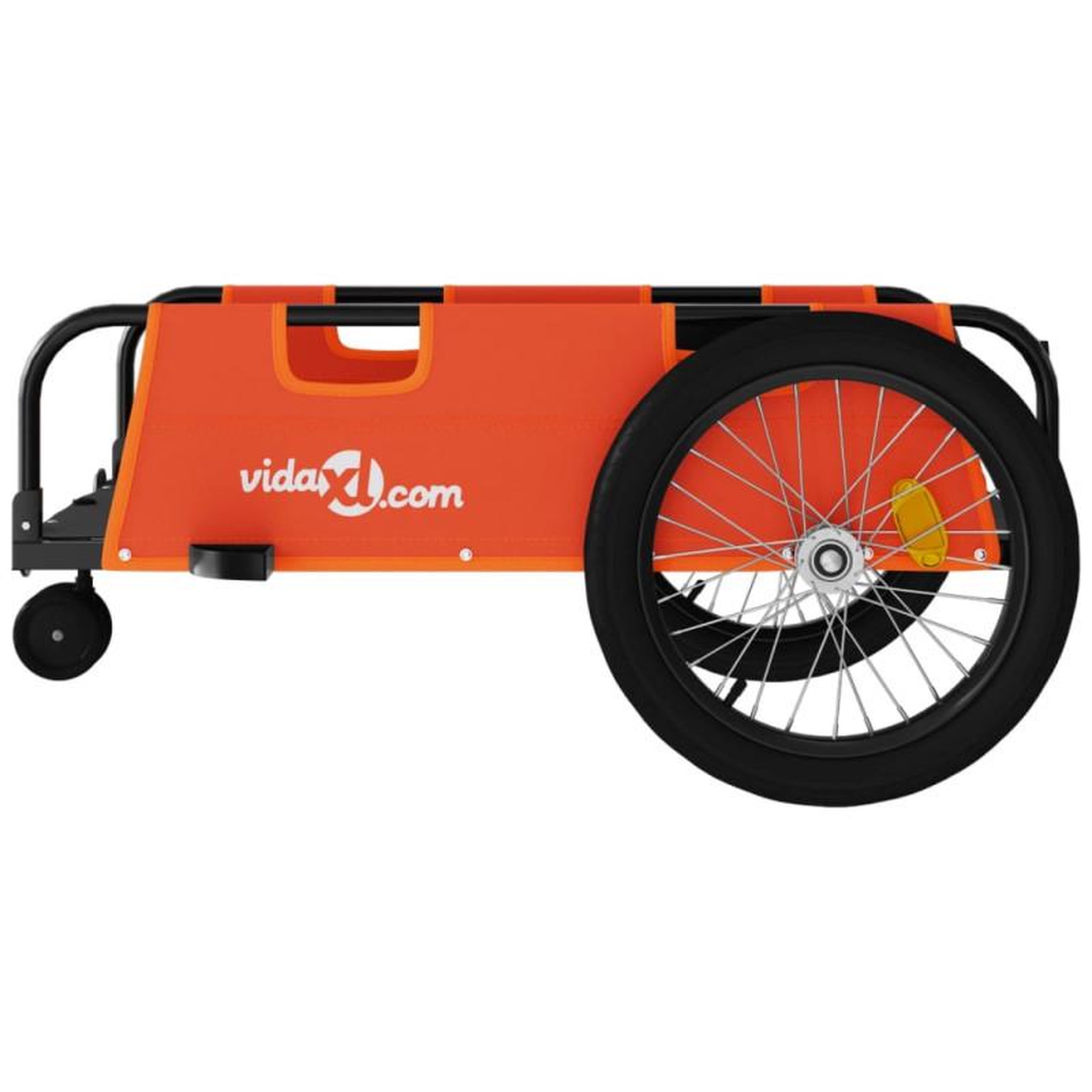 Voir la diapositive 6 : VIDAXL Remorque de vélo orange et noir tissu oxford et fer