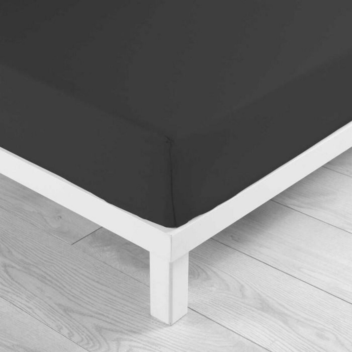 Paris Prix Drap Housse  Lina  90x190cm Noir