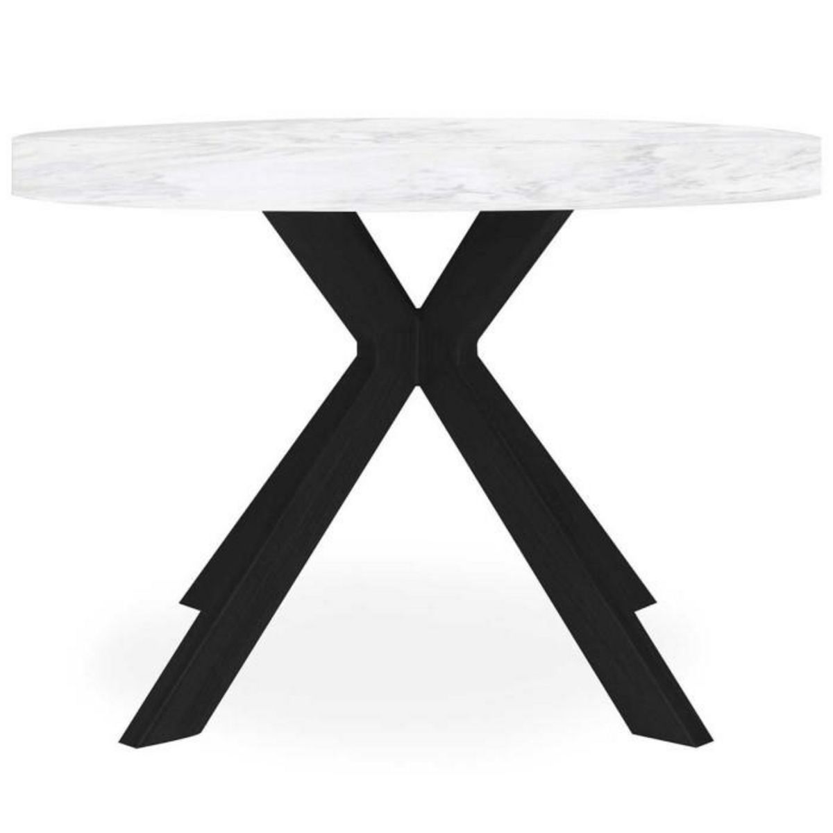 Paris Prix Table Ronde Extensible  Zefane  160-260cm Noir & Effet Marbre