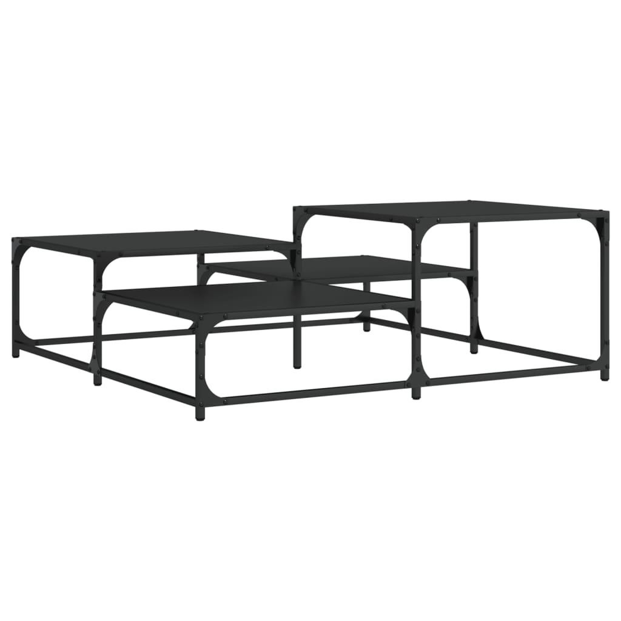 Voir la diapositive 2 : VIDAXL Table basse noir 107x107x40 cm bois d'ingenierie