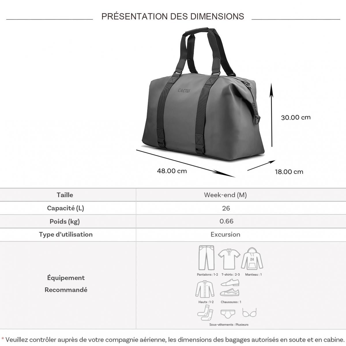 Cactus Sac de voyage week-end 26L sans roulettes