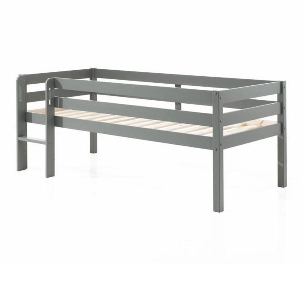 Paris Prix Pack - Lit Enfant Surélevé, 3 Tiroirs & Étagère  Pino  Gris