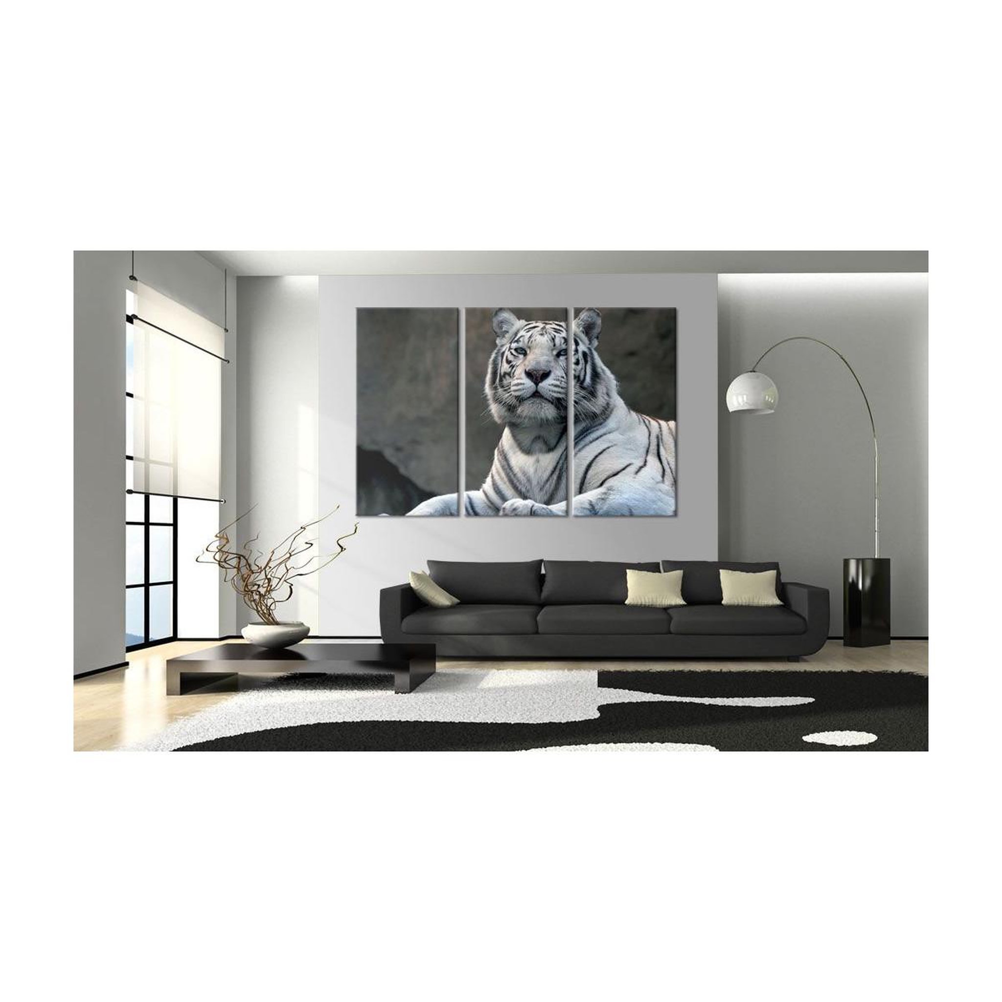 Voir la diapositive 2 : Paris Prix Tableau Imprimé  Tigre Blanc