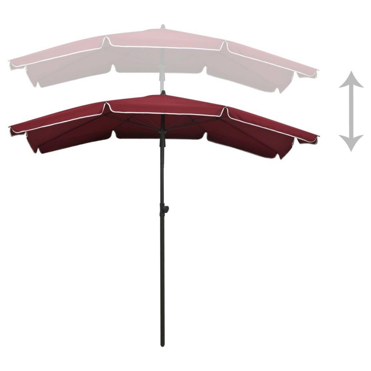 VIDAXL Parasol de jardin avec mat 200x130 cm rouge bordeaux