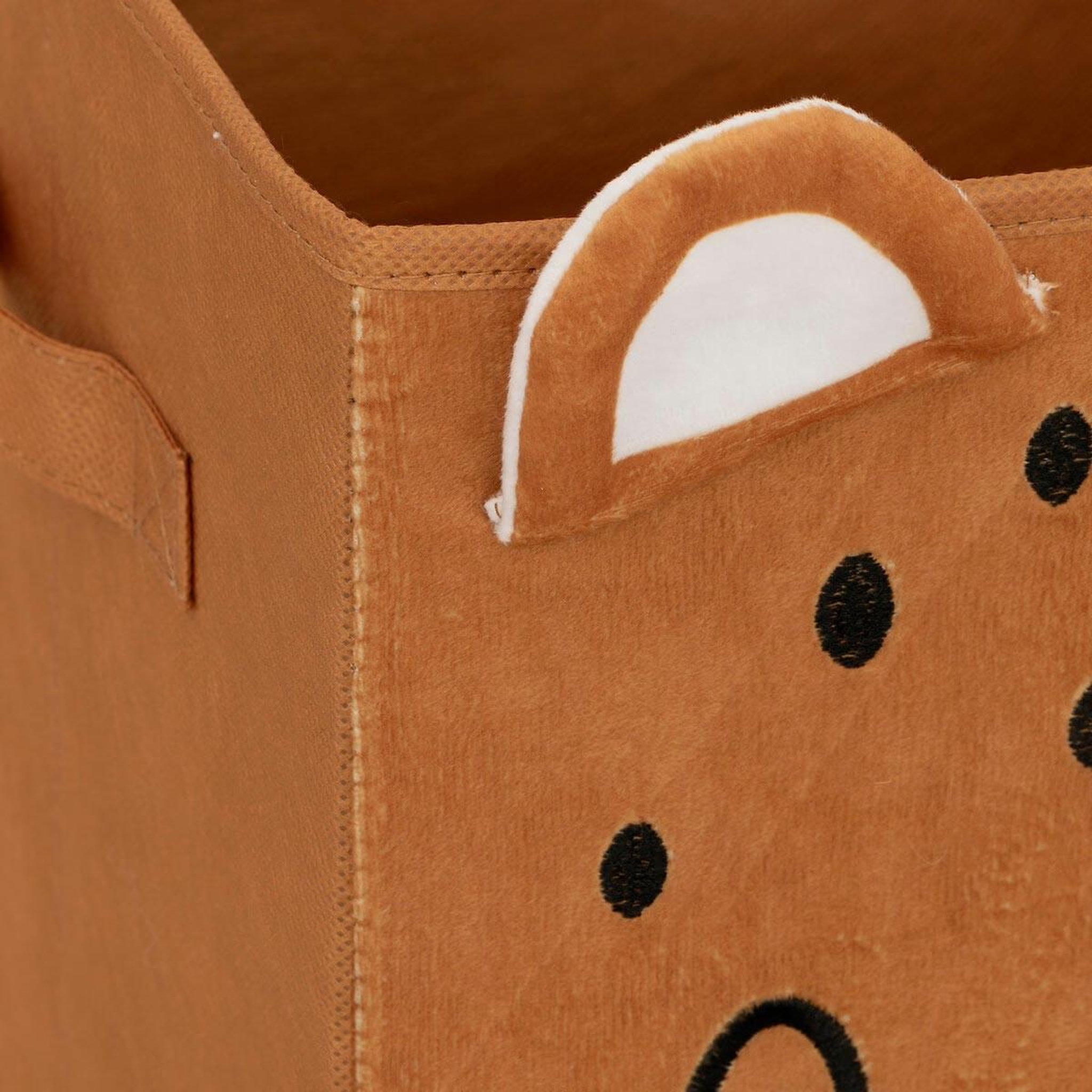 Voir la diapositive 4 : Atmosphera Kids Boîte de rangement pliable  léopard  29x29cm marron