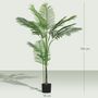 Voir la diapositive 3 : HOMCOM Plante artificielle intérieure palmier Areca H.150cm 11 feuilles grand réalisme PE vert