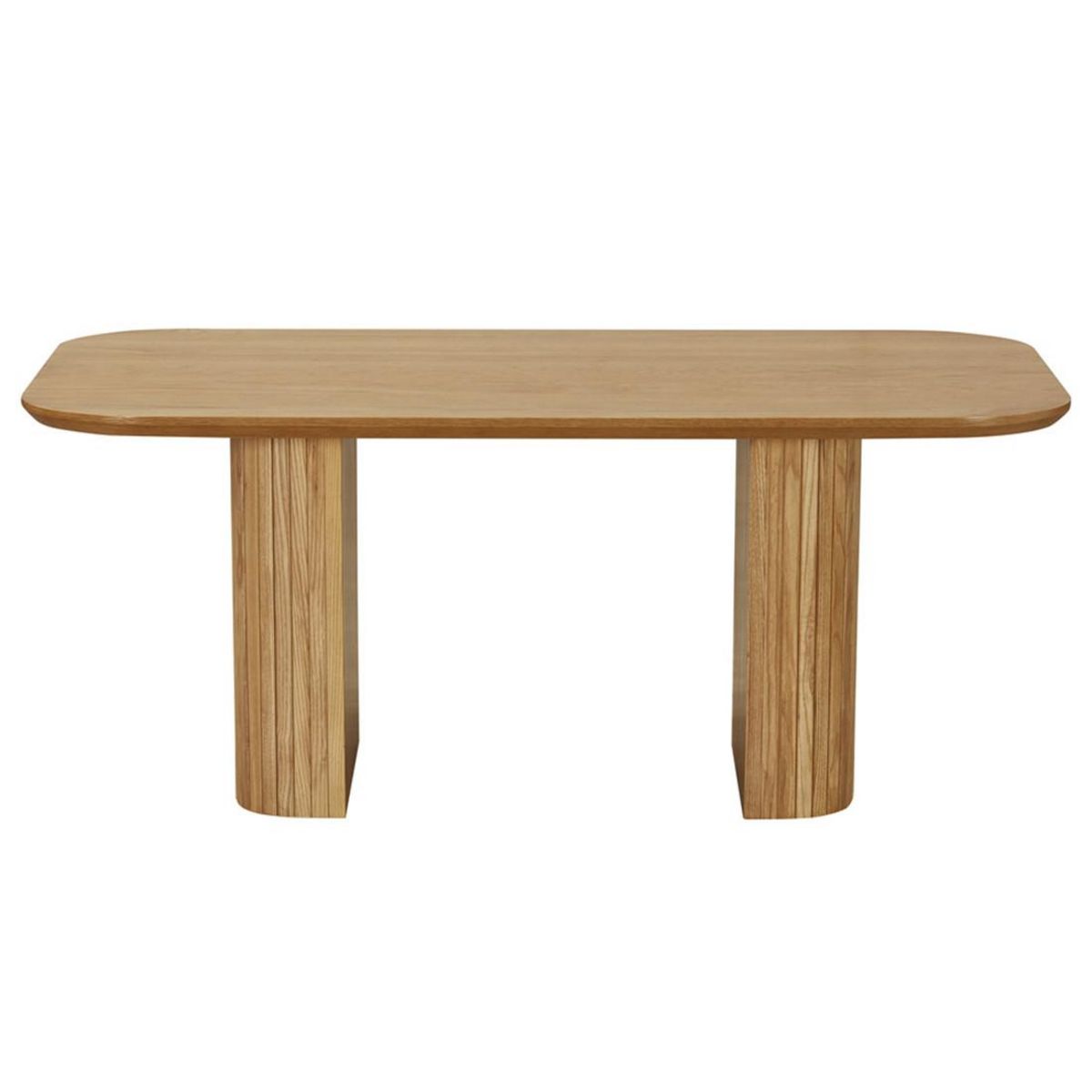 LISA DESIGN Milazzo - table basse - bois plaqué chêne et cannage - 120 cm
