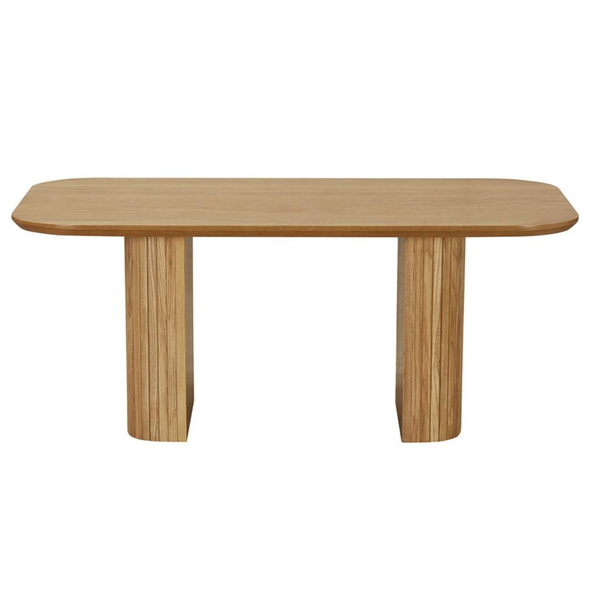 LISA DESIGN Milazzo - table basse - bois plaqué chêne et cannage - 120 cm