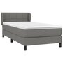 Voir la diapositive 3 : VIDAXL Sommier a lattes de lit avec matelas Gris fonce 80x200 cm Tissu