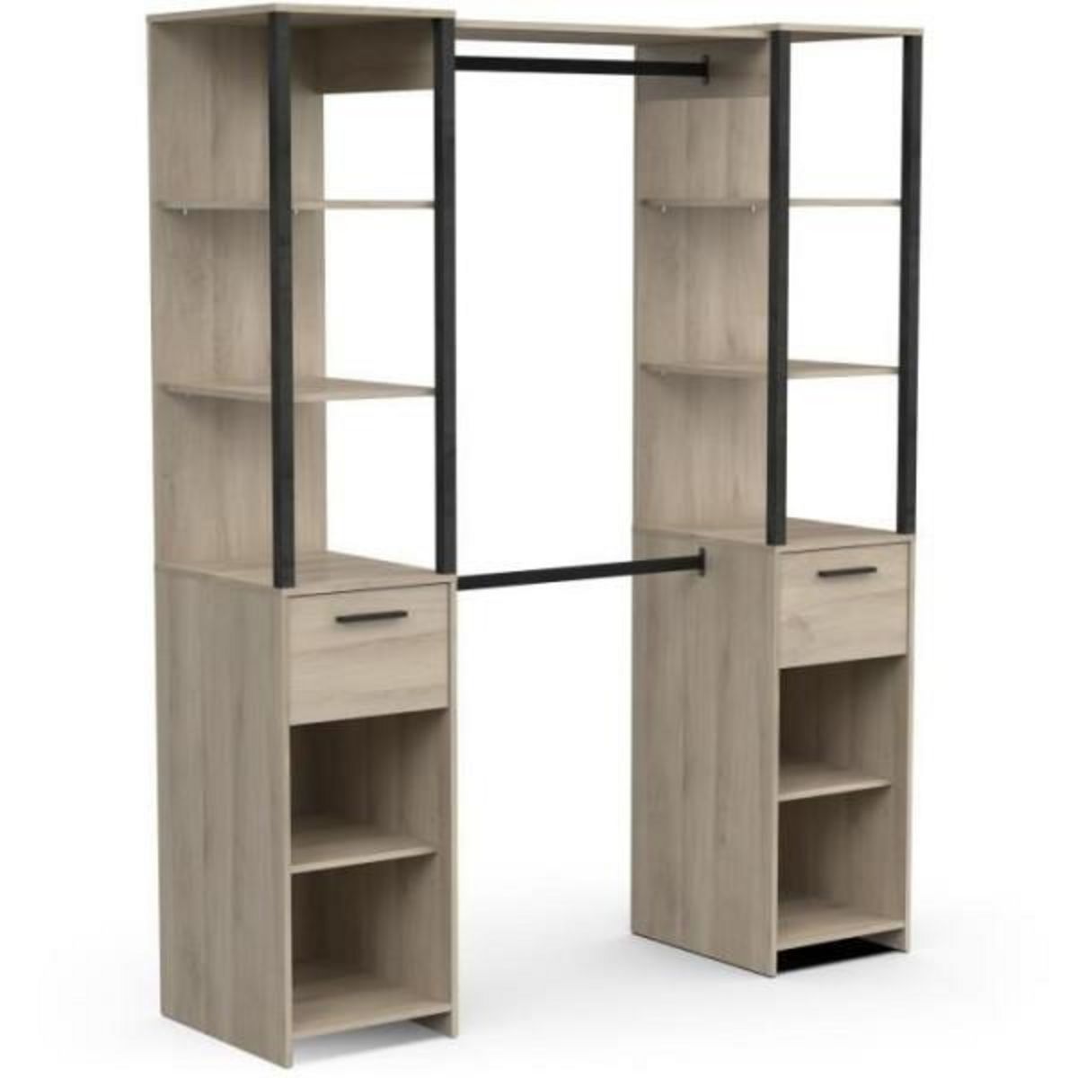 Demeyere Dressing - Décor chene Kronberg / Noir mat - L159,8 x P49,5 x H200,3 cm - GARY