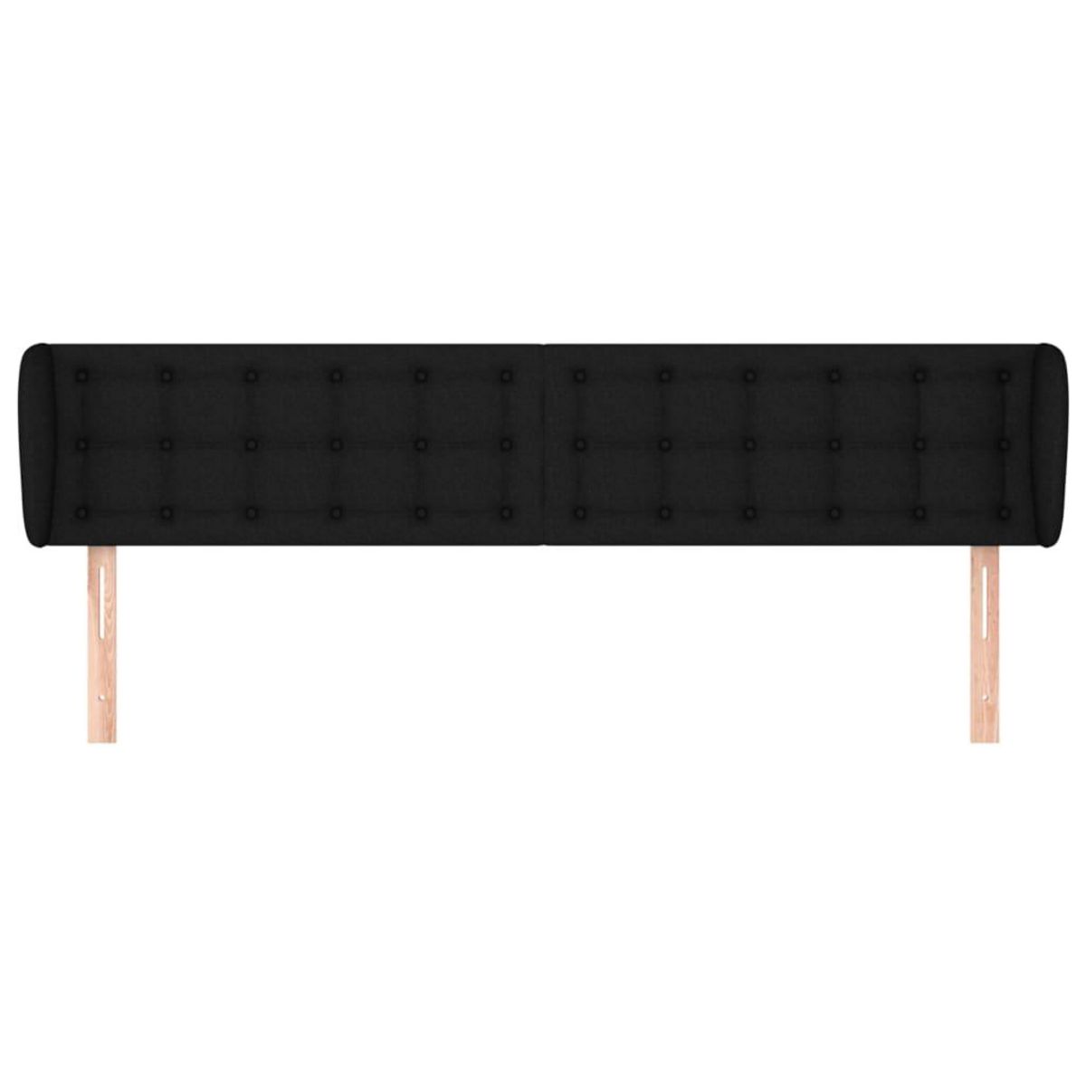 VIDAXL Tete de lit avec oreilles Noir 163x23x78/88 cm Tissu