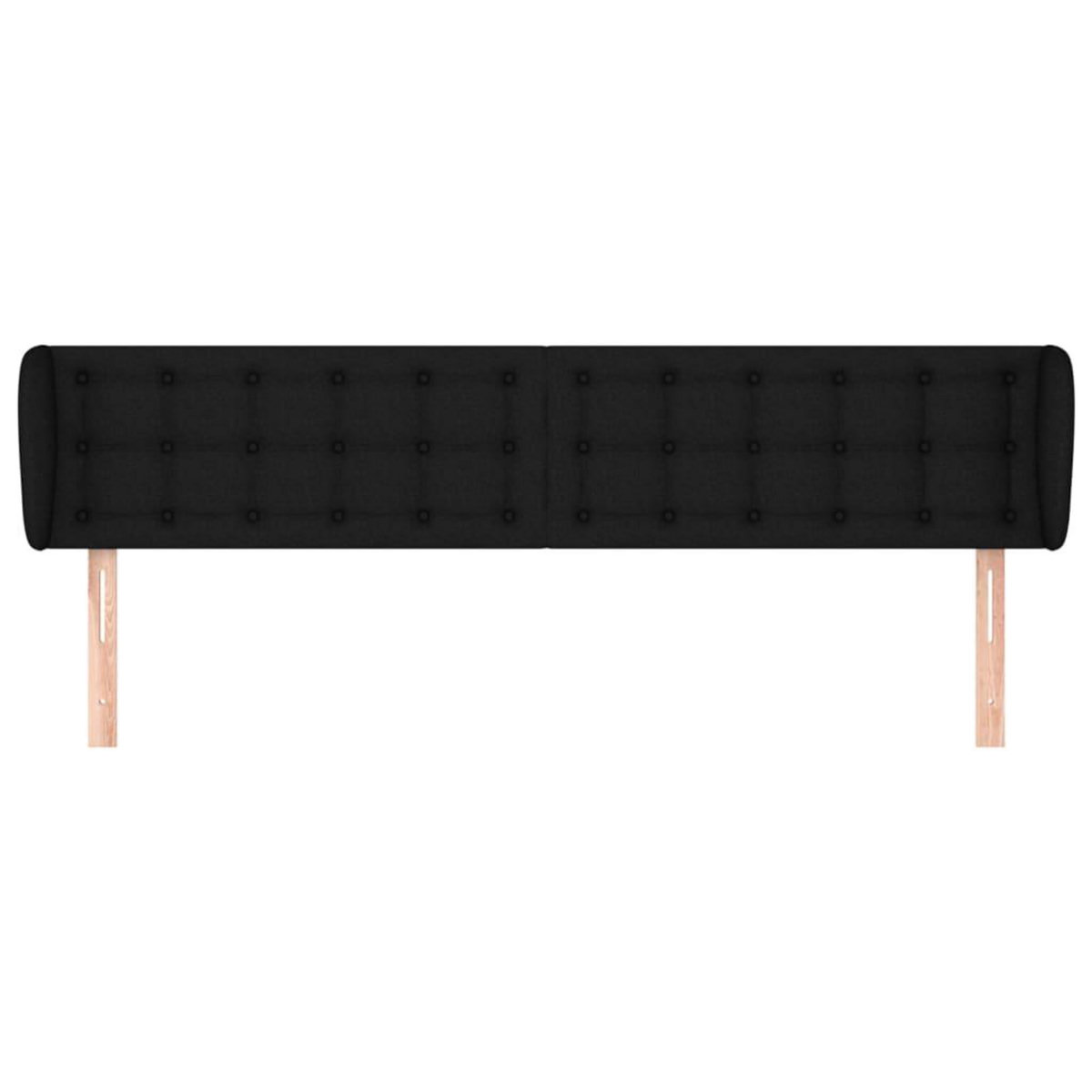 VIDAXL Tete de lit avec oreilles Noir 163x23x78/88 cm Tissu