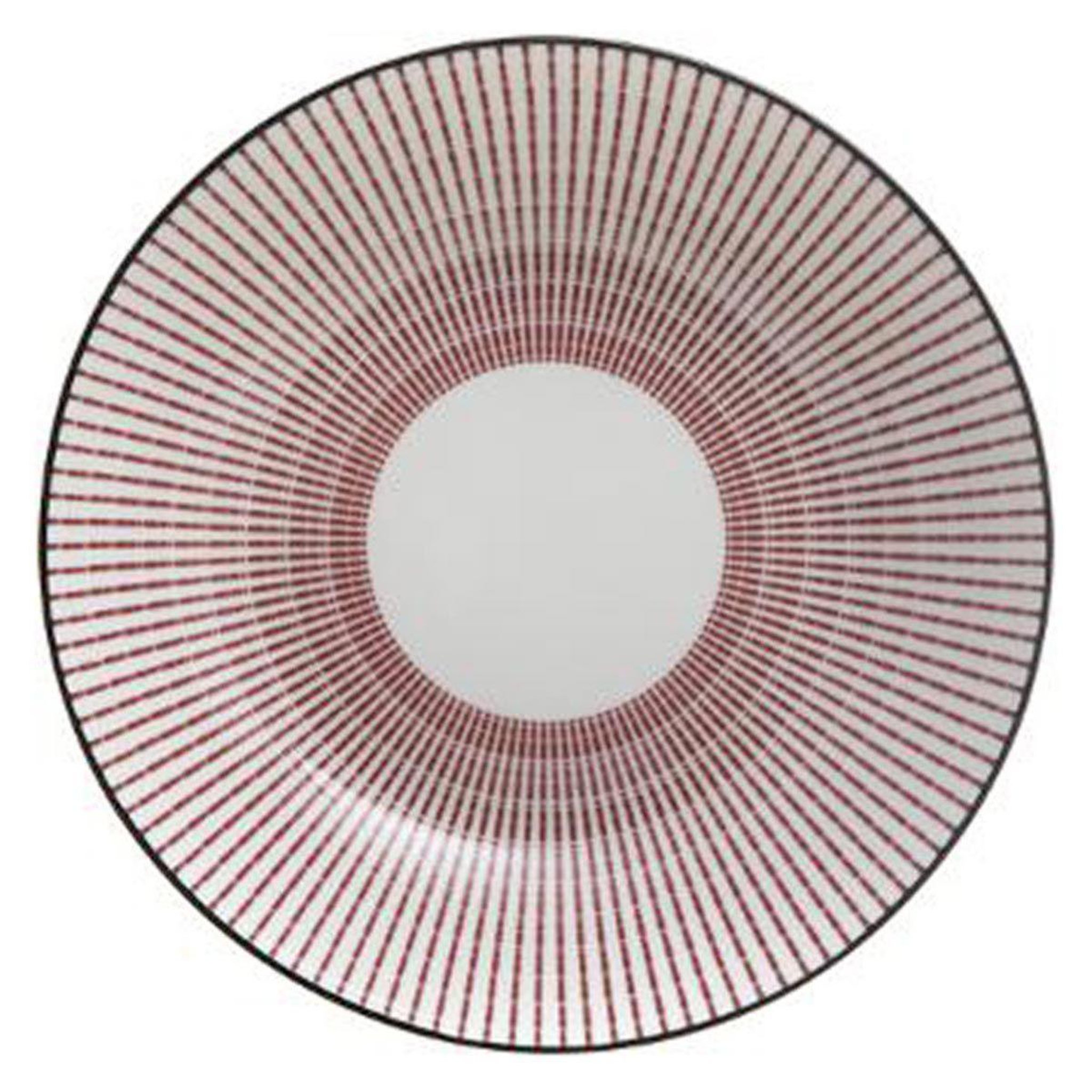 SECRET DE GOURMET Lot de 6 assiettes creuses porcelaine  lunis  20cm rouge