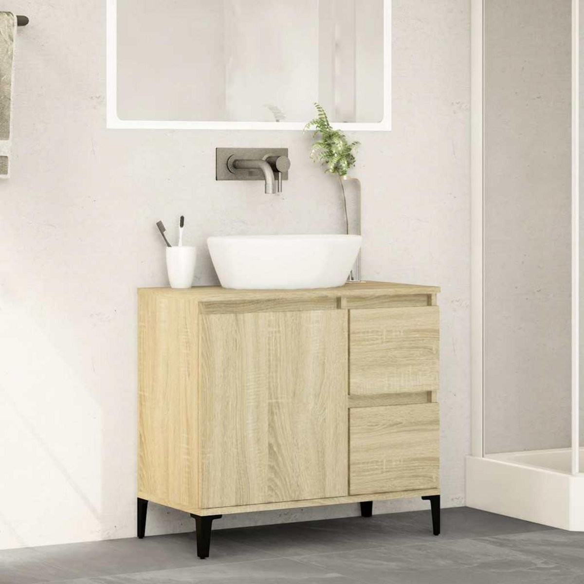 VIDAXL Armoire salle de bain chene sonoma 65x33x60 cm
