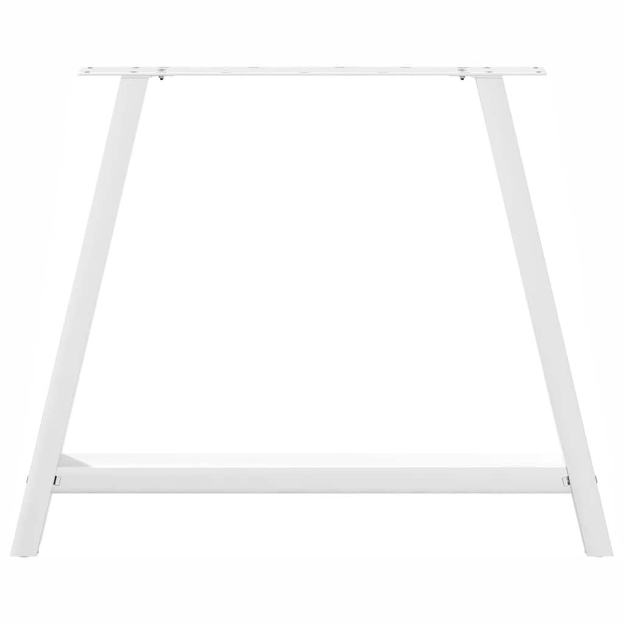 Voir la diapositive 5 : VIDAXL Pieds de table basse forme de A 2 pcs blanc 90x(72-73) cm acier