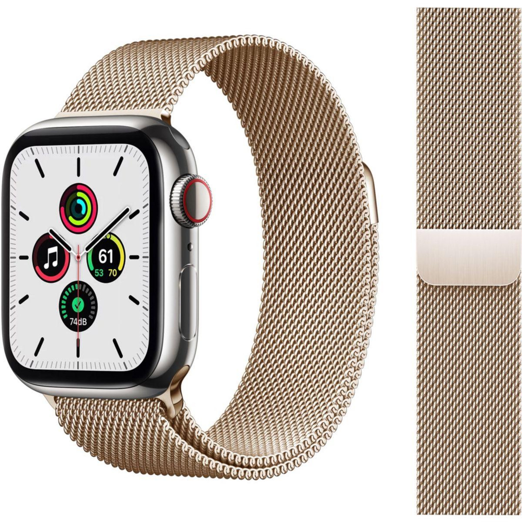 Voir la diapositive 3 : ADEQWAT Bracelet 38/40/41 mm Titane Or