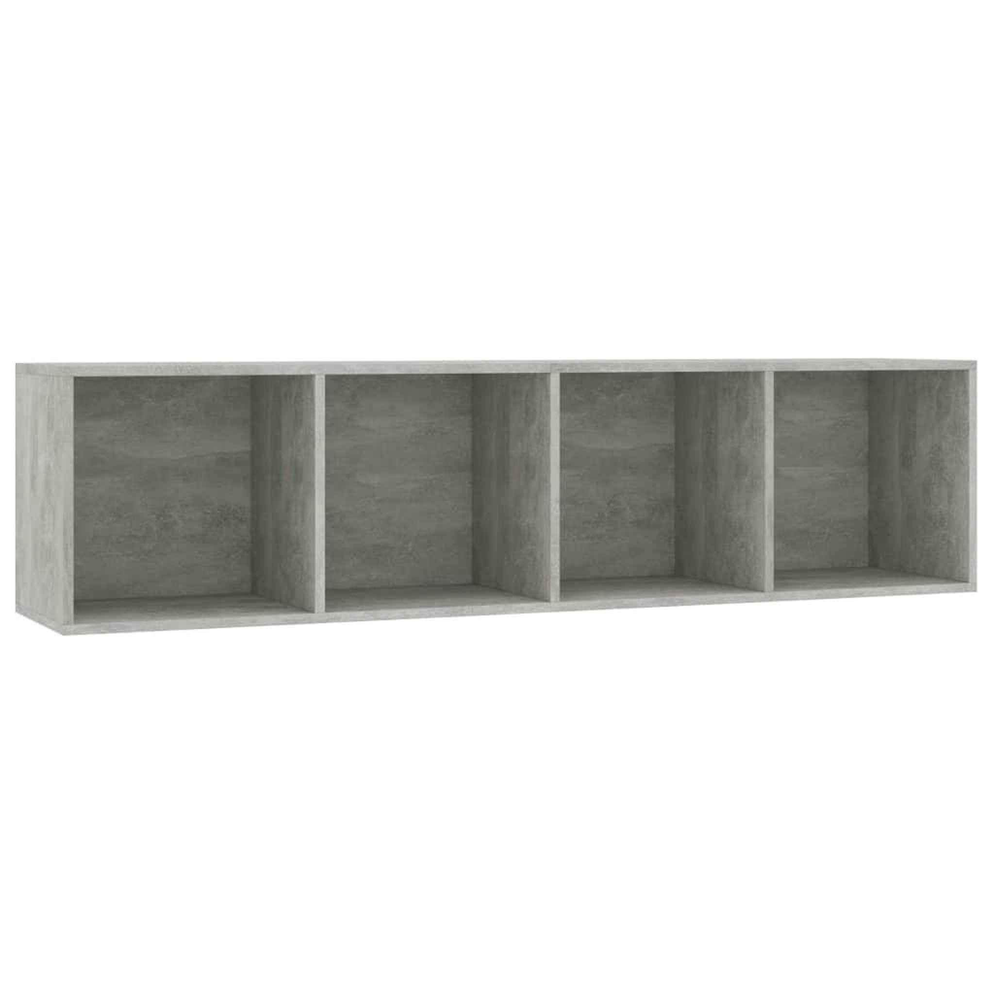 Voir la diapositive 2 : VIDAXL Bibliotheque/Meuble TV Gris beton 143x30x36 cm