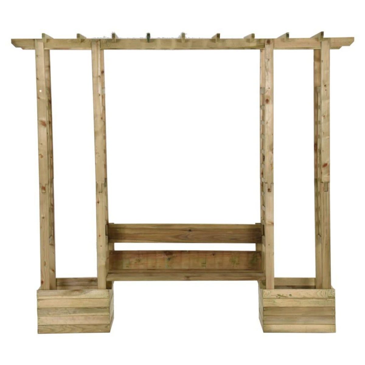 VIDAXL Pergola de jardin avec banc et jardinieres Bois de pin impregne
