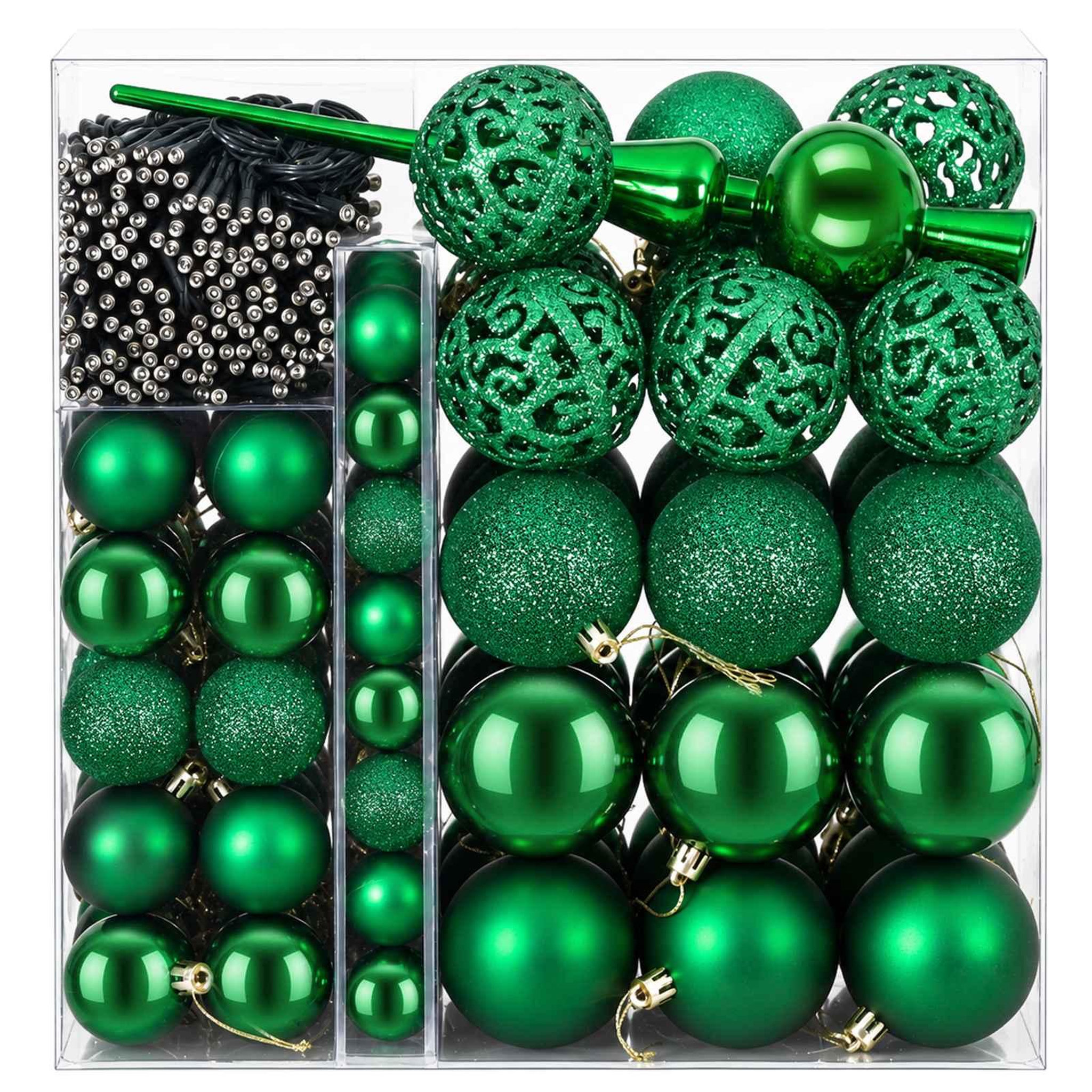 Voir la diapositive 5 : VIDAXL Ensemble de Boules de Noël 120 pc Vert Diam. 6 cm Plastique
