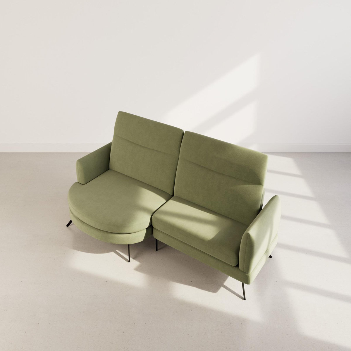 LISA DESIGN Terry - canapé d'angle gauche 4 places avec têtières réglables en tissu texturé