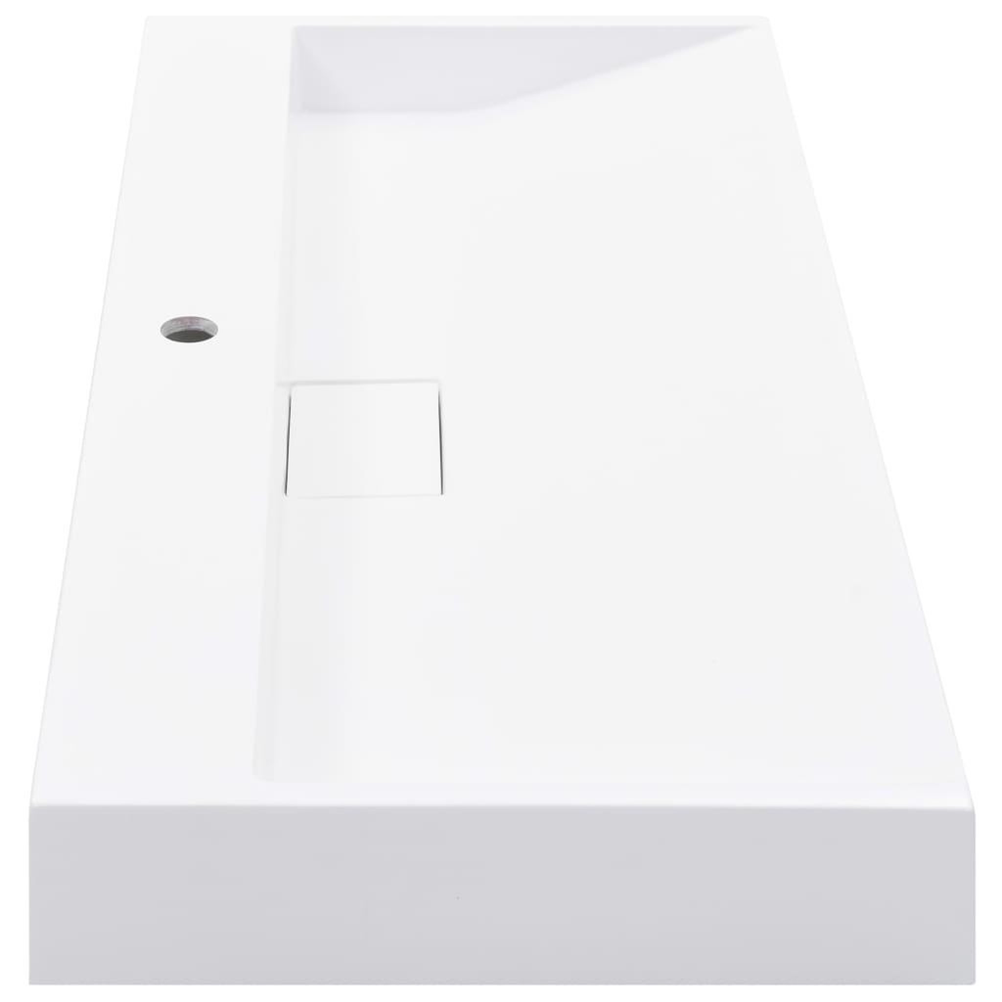 Voir la diapositive 5 : VIDAXL Lavabo 100x46x11 cm Fonte minerale/marbre Blanc