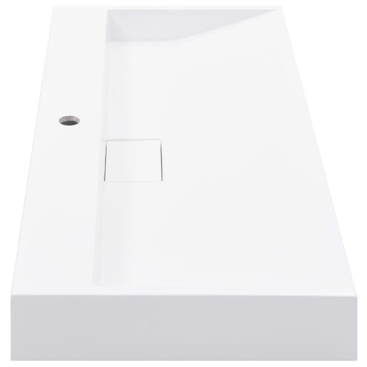 VIDAXL Lavabo 100x46x11 cm Fonte minerale/marbre Blanc