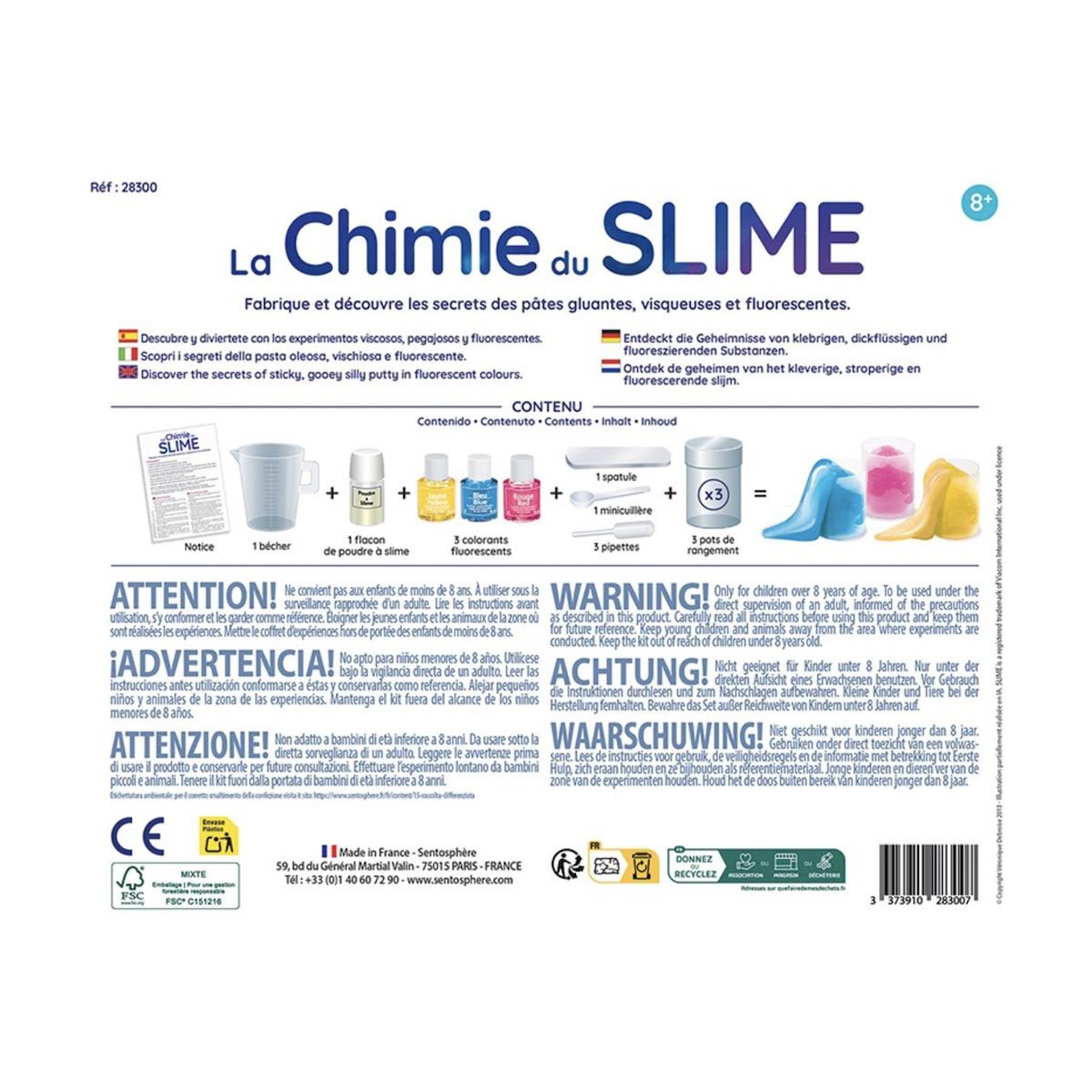 Voir la diapositive 2 : Sentosphere La chimie du Slime - Kit experiences