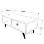 TOILINUX Table Basse avec 1 niche de rangement et 1 tiroir en panneaux de particules - Noir et beige