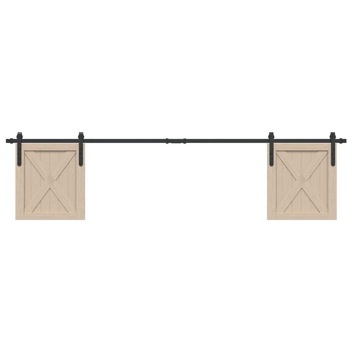 VIDAXL Kit de porte d'armoire coulissante 213 cm acier au carbone