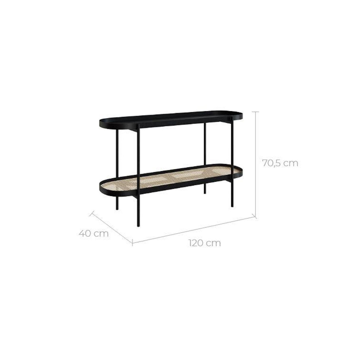 MAISON PAVANE Console en cannage et bois de mindi 120 cm-Lukut