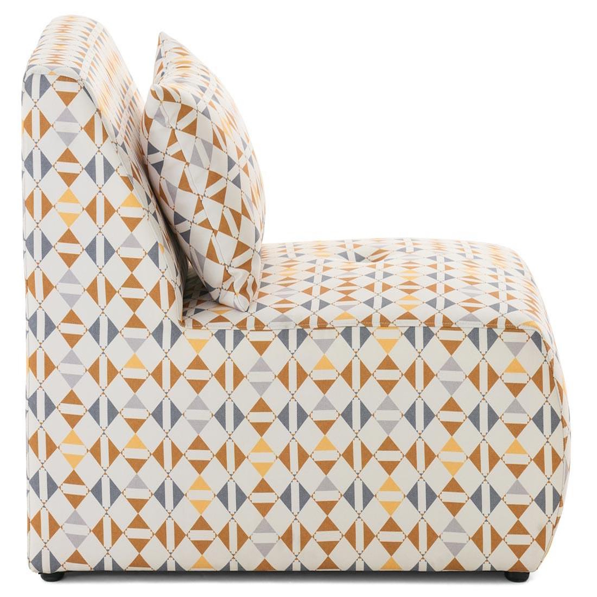 Voir la diapositive 6 : LISA DESIGN Onyx - fauteuil sans accoudoirs motif graphique en tissu