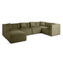 Voir la diapositive 3 : LISA DESIGN Nova - canapé modulable d'angle réversible - 6 places - avec pouf d'appoint - en velours