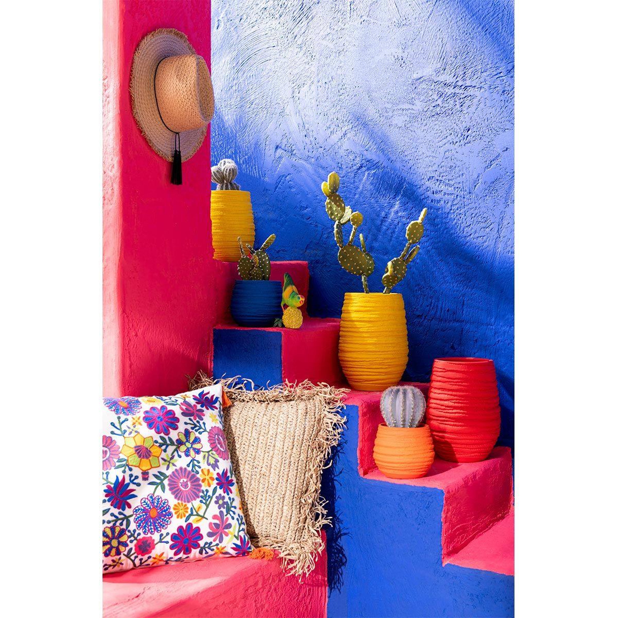 Voir la diapositive 4 : J-LINE Vase en céramique  fiesta  40cm jaune