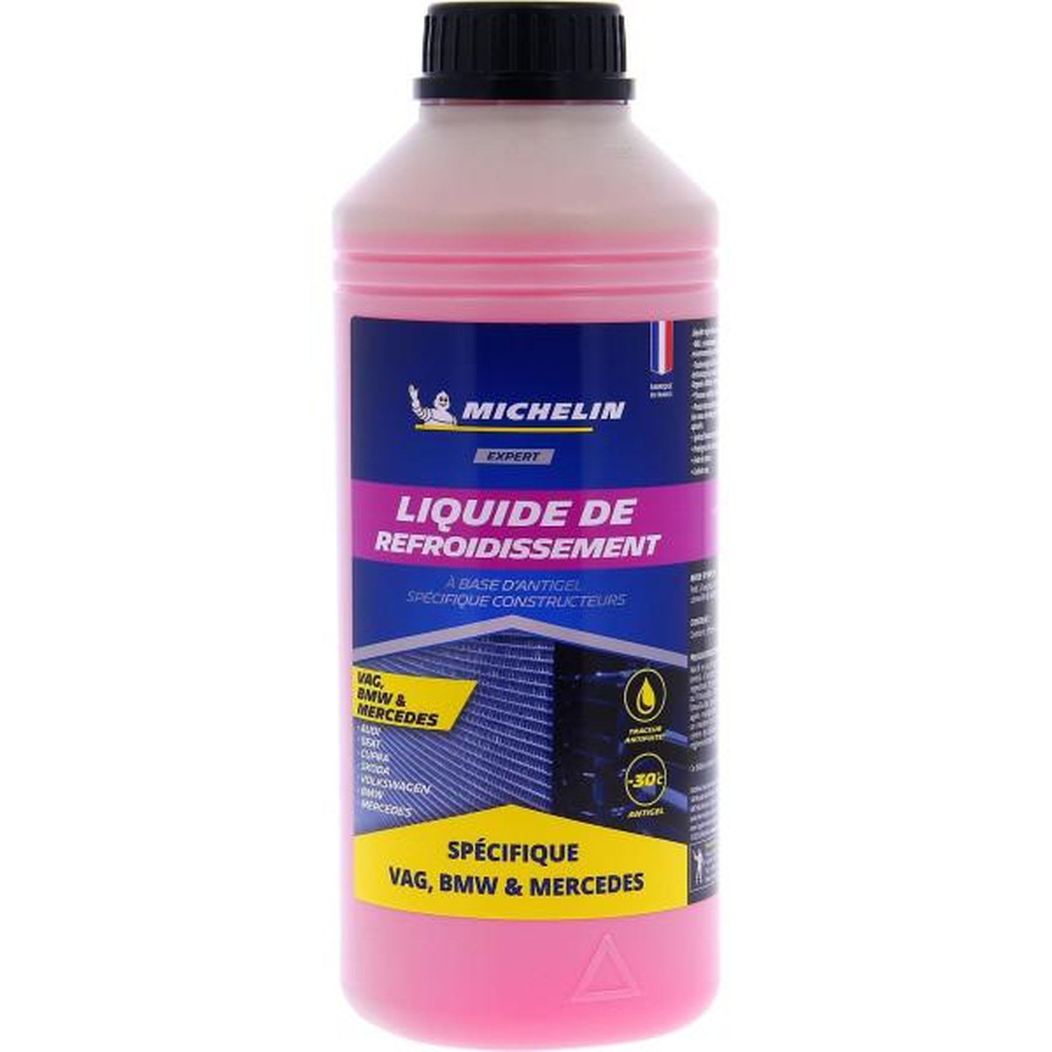 MICHELIN Liquide de refroidissement- michelin - rose - adapté aux normes vag bmw mercedes - 1l