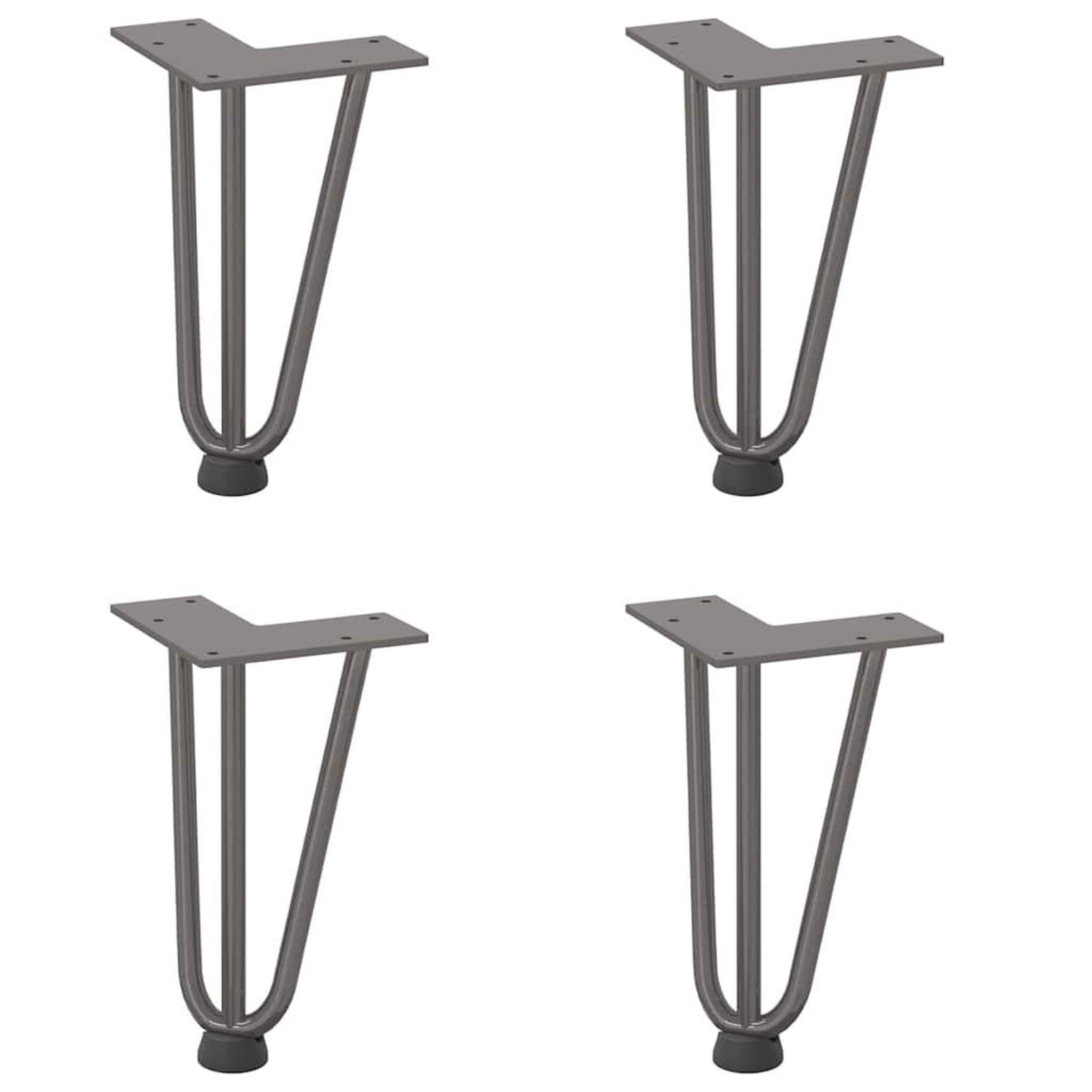 Voir la diapositive 2 : VIDAXL Pieds de table en forme d'epingle a cheveux 20 cm acier massif