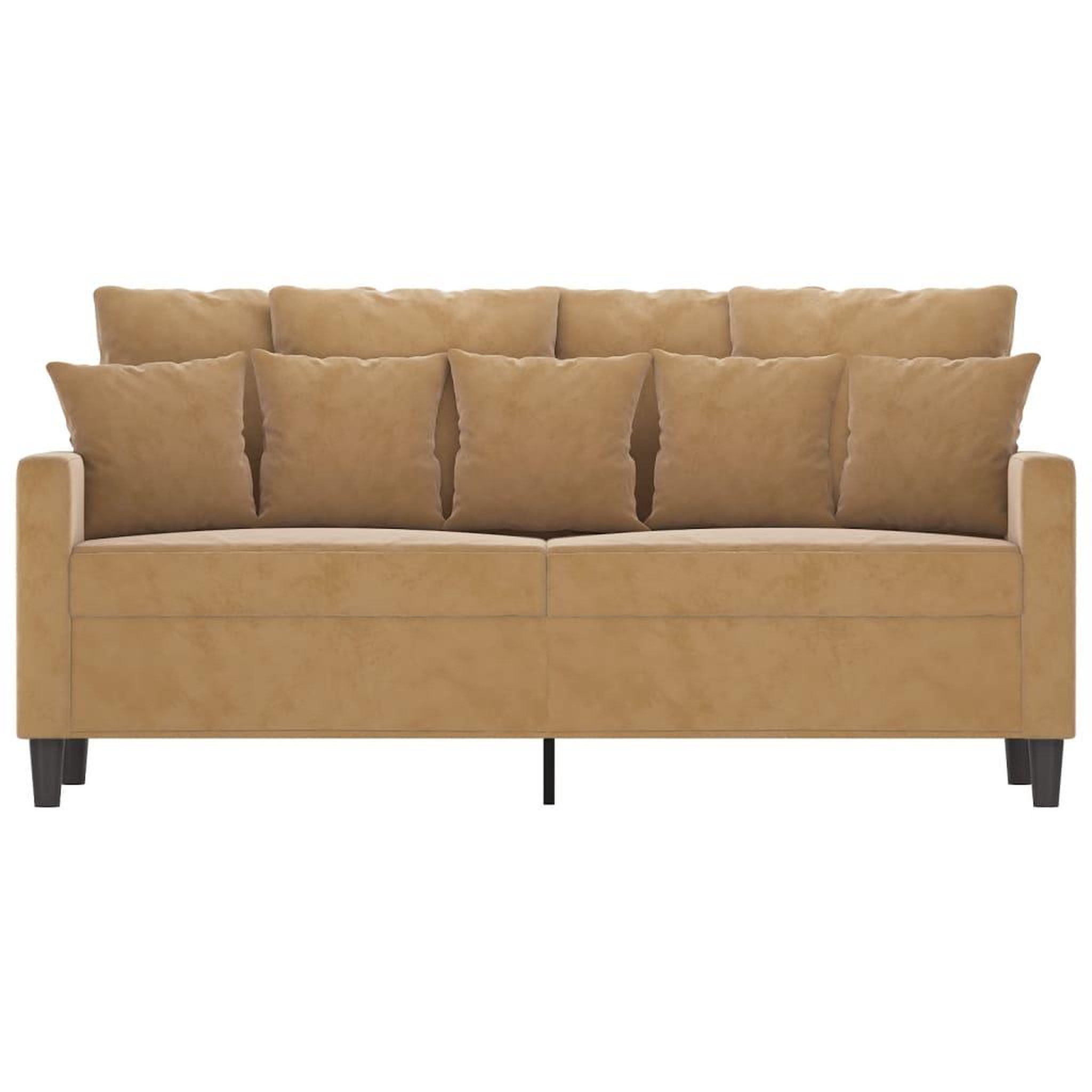Voir la diapositive 3 : VIDAXL Canape a 2 places Marron 140 cm Velours