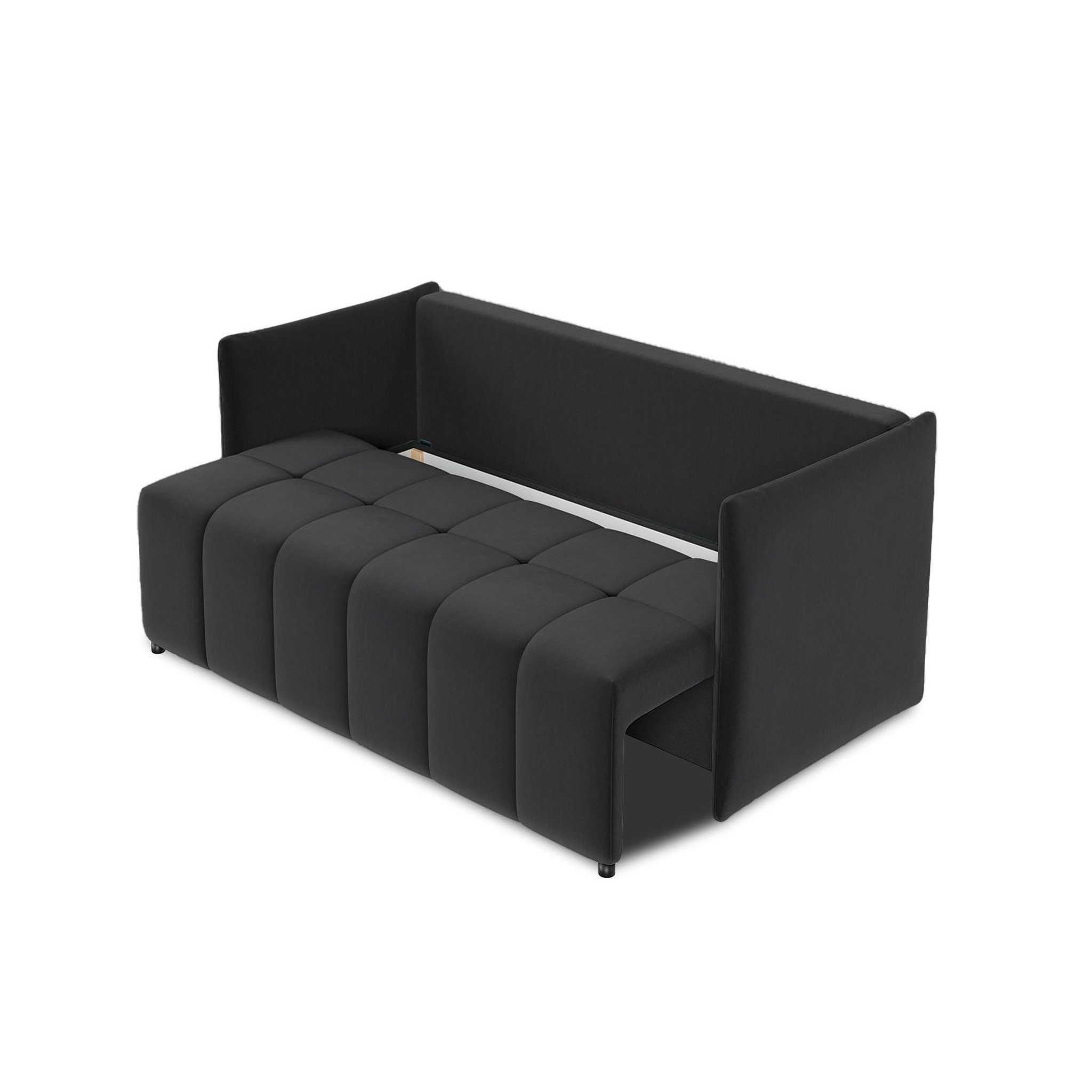 Voir la diapositive 2 : BEST MOBILIER Petra - canapé 3 places convertible avec coffre - en velours