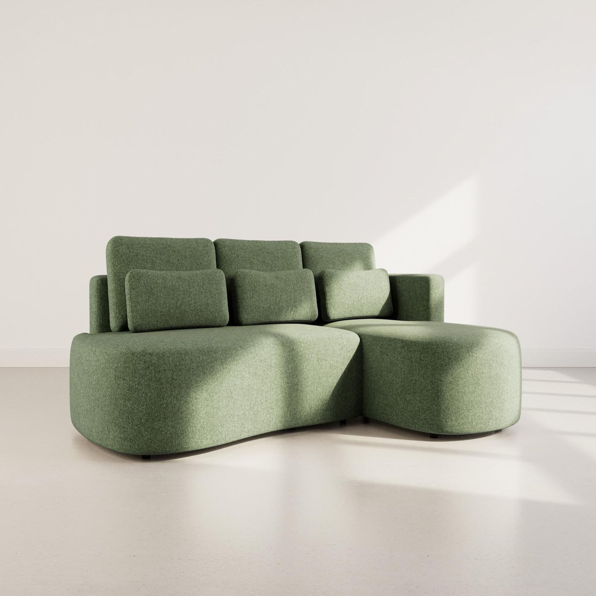 LISA DESIGN Mahina - canapé d'angle droit 4 places convertible avec coffre en tissu texturé