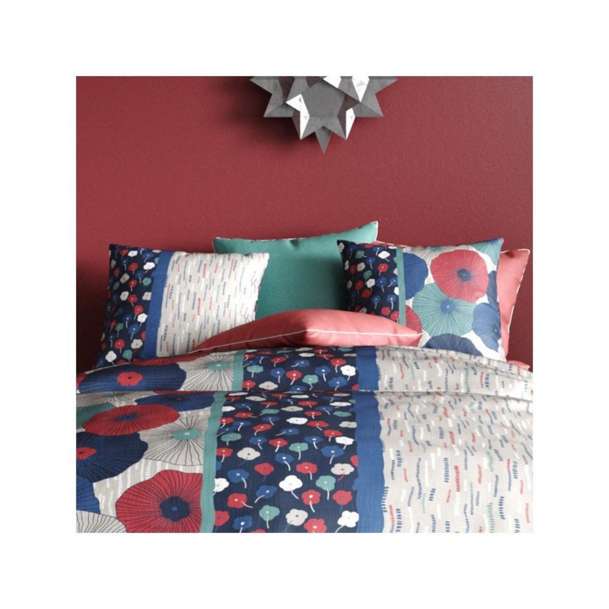 ATELIER DU COTON Housse de couette 260x240 AGUEDA + 2 taies coton 57 fils